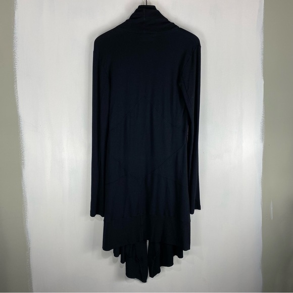 Love‎ YaYa Longline Drapey Ribbed Snap Front Basic Cardigan Sweater Black Size 3 - Picture 7 of 7